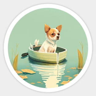 Dog and lake Sticker